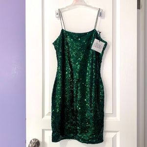 Green sequin dress